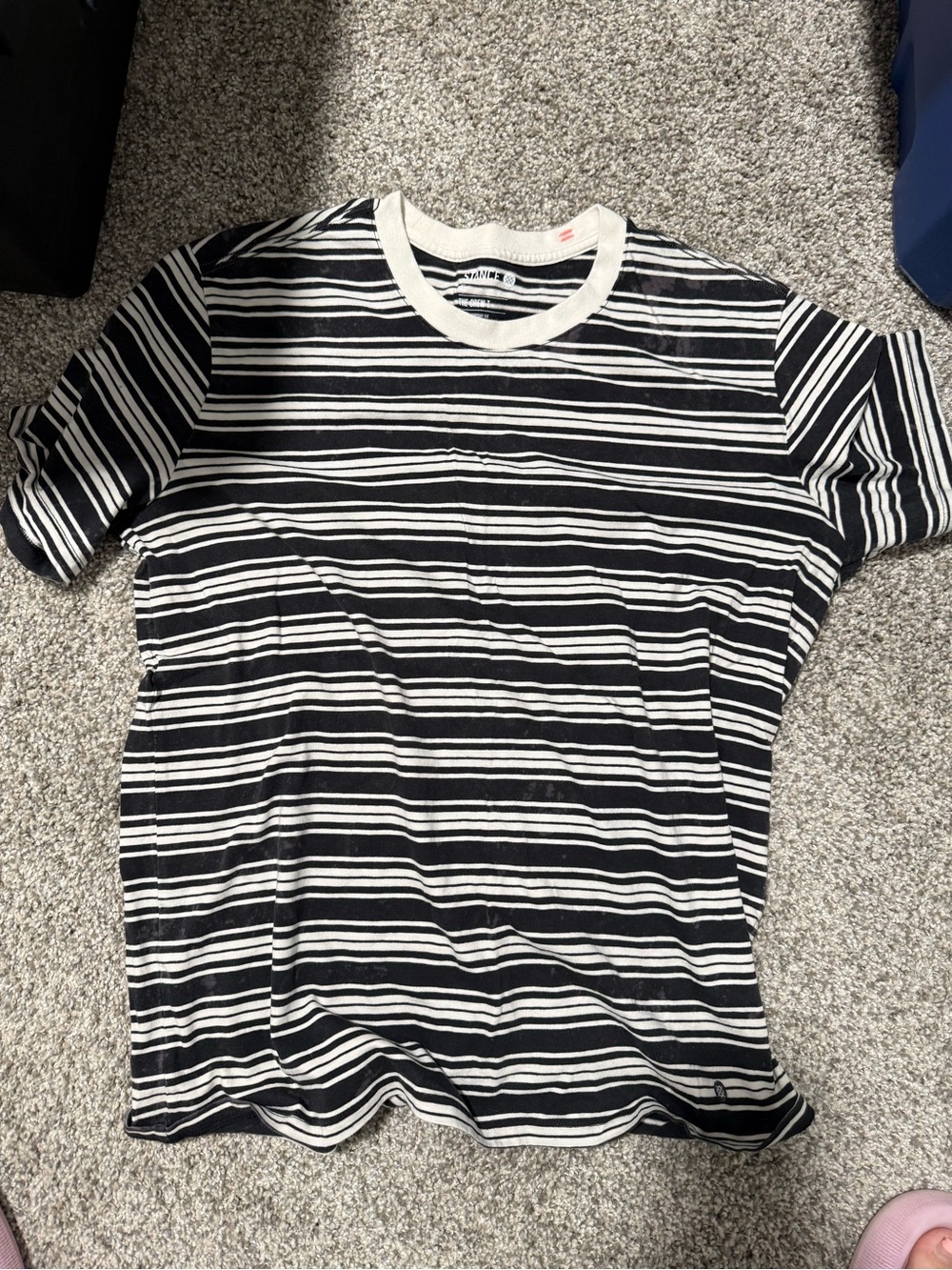 Stance Black and White Striped Short Sleeve Tee